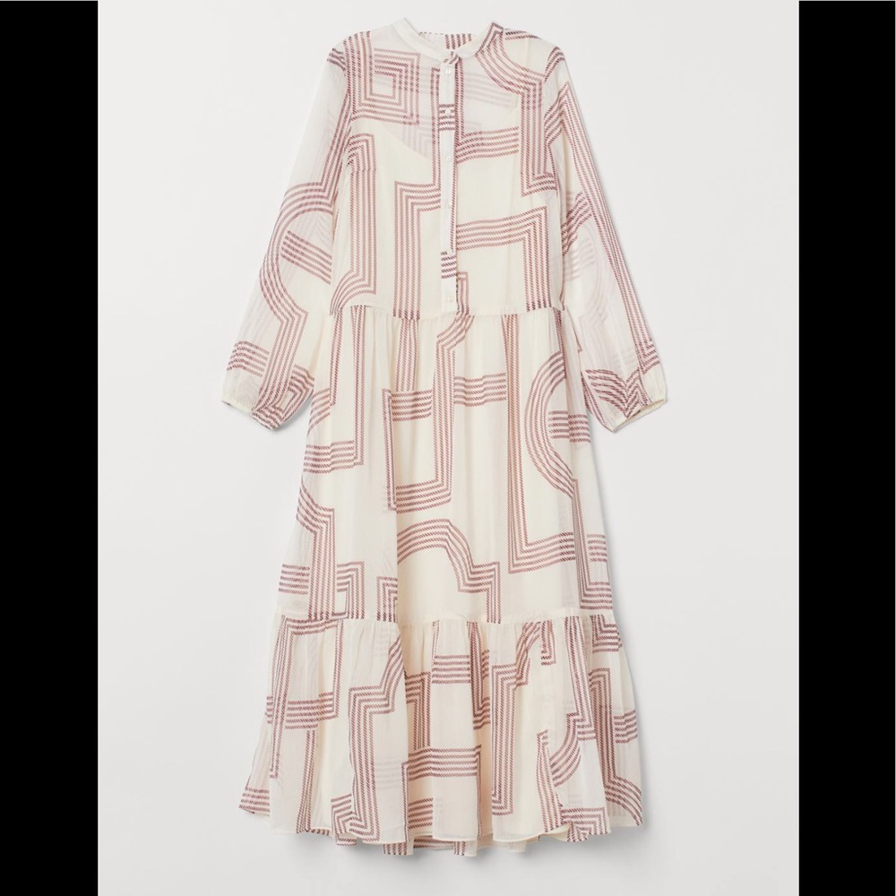 H&M chiffon patterned tiered dress